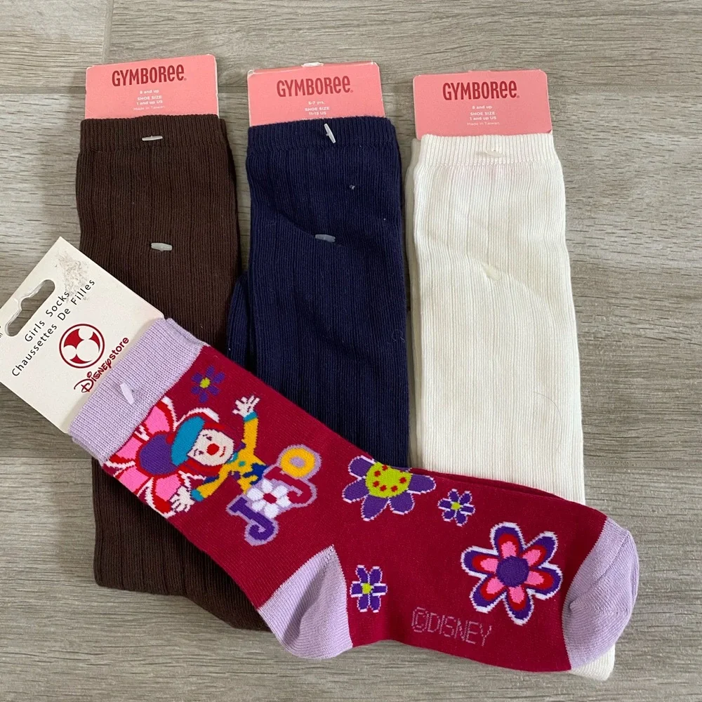 Four Pair Of Socks --3 Pair Gymboree Socks & 1 Pair Disney JoJo Girls S…